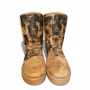 PRINTED SHEARLING   BOOTS